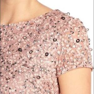 Elegant Adrianna Papell pink sequin top